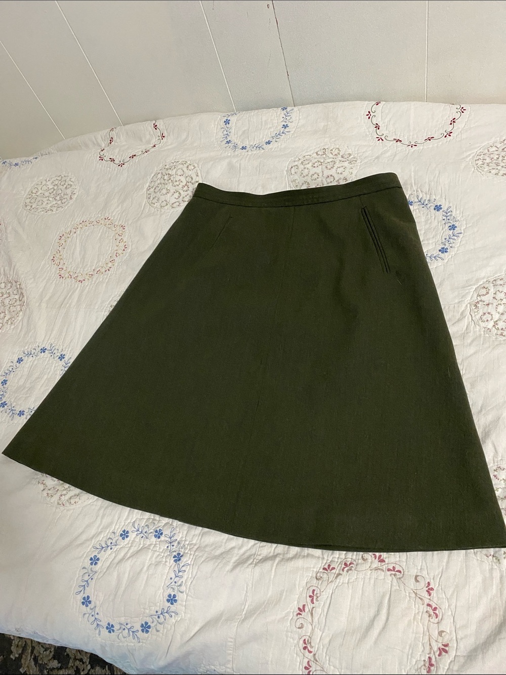Talbots Green wool skirt size 10